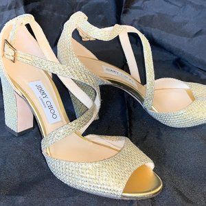 Jimmy Choo Carrie Shimmer Sandals